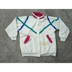 Vintage Westside Windbreaker Jacket Womens M Stripes Reversible Retro‎ 80s 90s